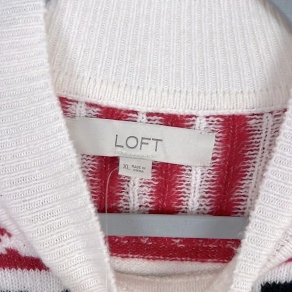 Loft Women’s XL Fair Isle Mock Neck Tunic Sweater NEW - Picture 3 of 5